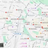 Mapa Poznania z zaznaczonymi doradcami kredytowymi i ekspertami finansowymi.