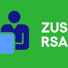 Ikona osoby przy komputerze i napis ZUS RSA.