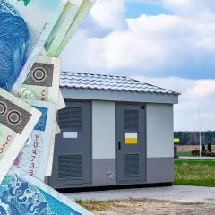 Polskie banknoty symbolizują wywłaszczenie, gdy mała budowla staje na drodze inwestycji.