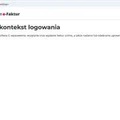 Ekran logowania do Krajowego Systemu e-Faktur. Użytkownik wybiera identyfikator firmy, np. NIP, do samofakturowania.
