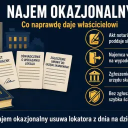 Klucze, akt notarialny, ustawa o ochronie praw lokatorów. Najem okazjonalny chroni właściciela, zapewniając egzekucję i wskazanie lokalu zastępczego.
