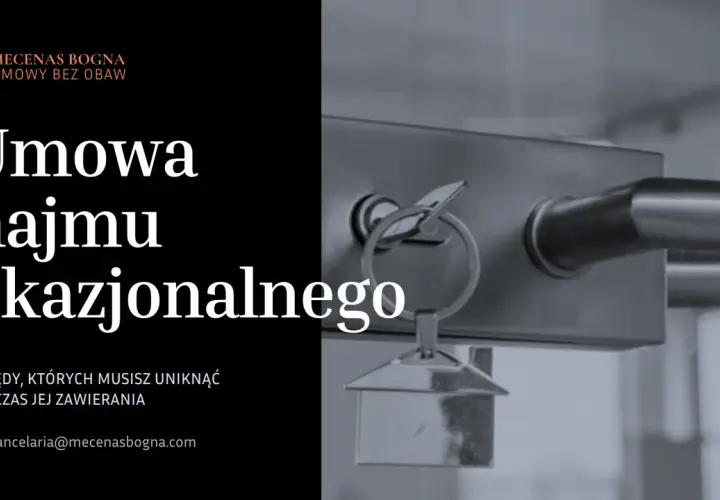 Klucz do drzwi i tekst o umowie najmu okazjonalnego. Zapewnij sobie ochronę własności intelektualnej i uniknij błędów.