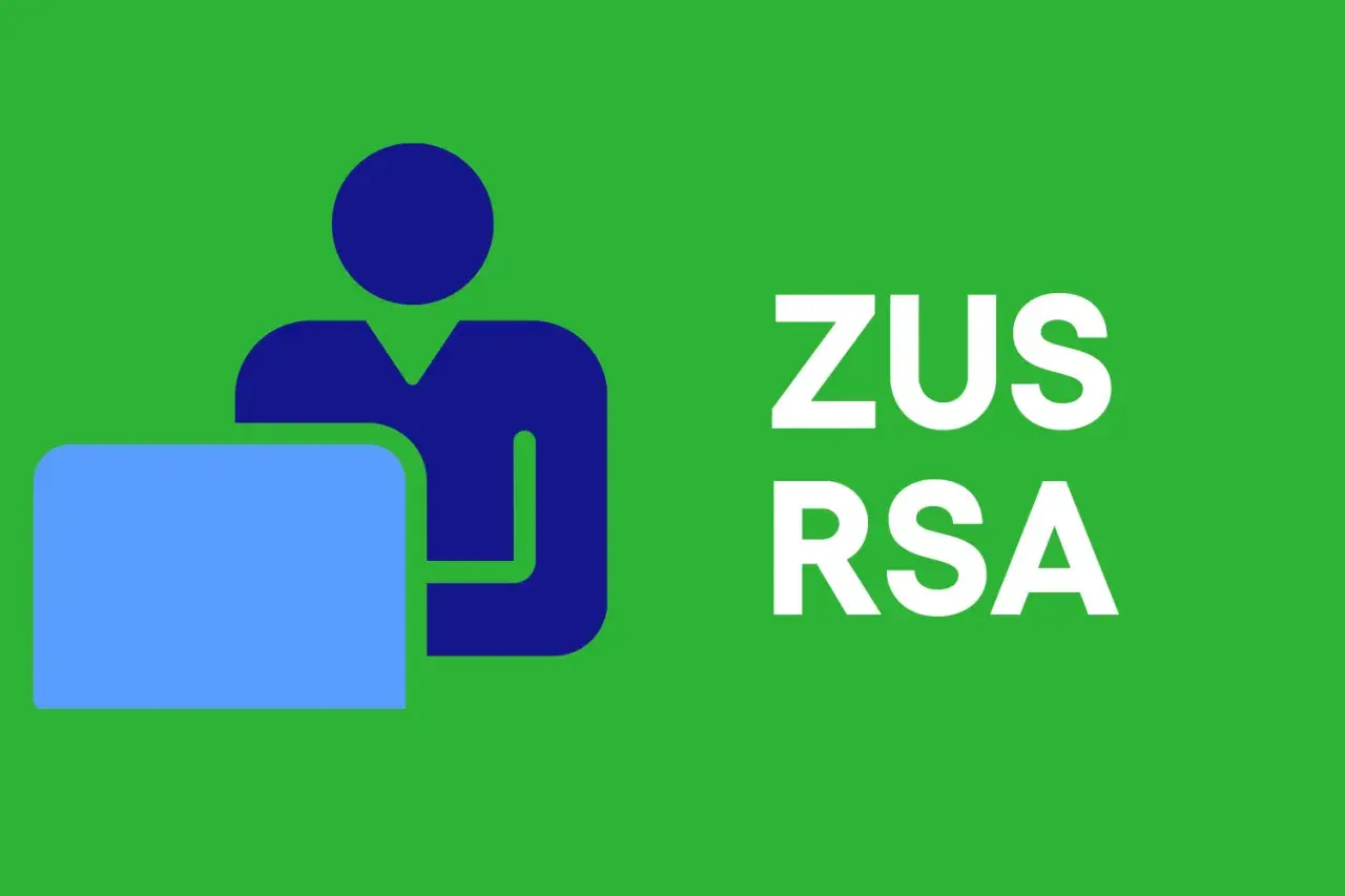 Ikona osoby przy komputerze i napis ZUS RSA.