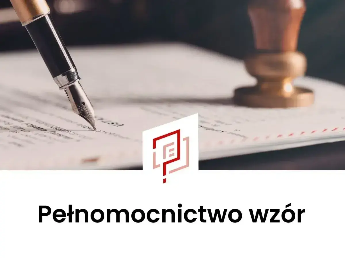 Pióro wieczne nad dokumentem, obok pieczęć. Wzór pełnomocnictwa szczególnego czeka na podpis.